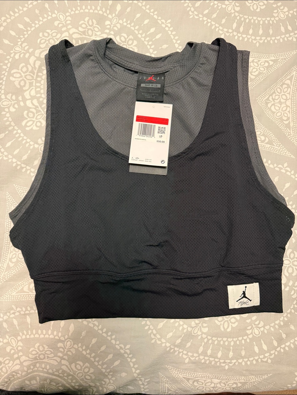 Jordan Black Mesh Athletic Sports Bra